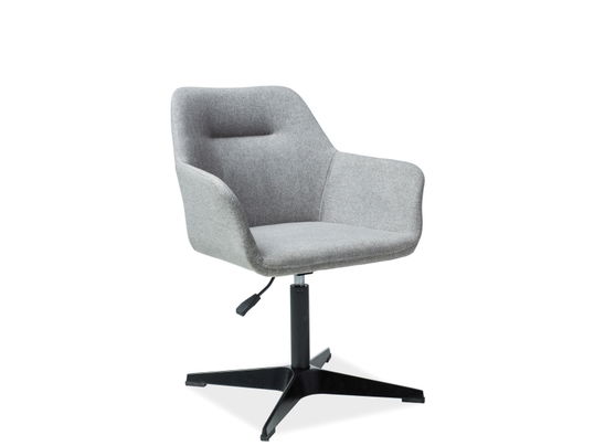 Scaun tapitat cu stofa si picioare metalice, Kumi Gri / Negru, l57xA55xH81-98 cm