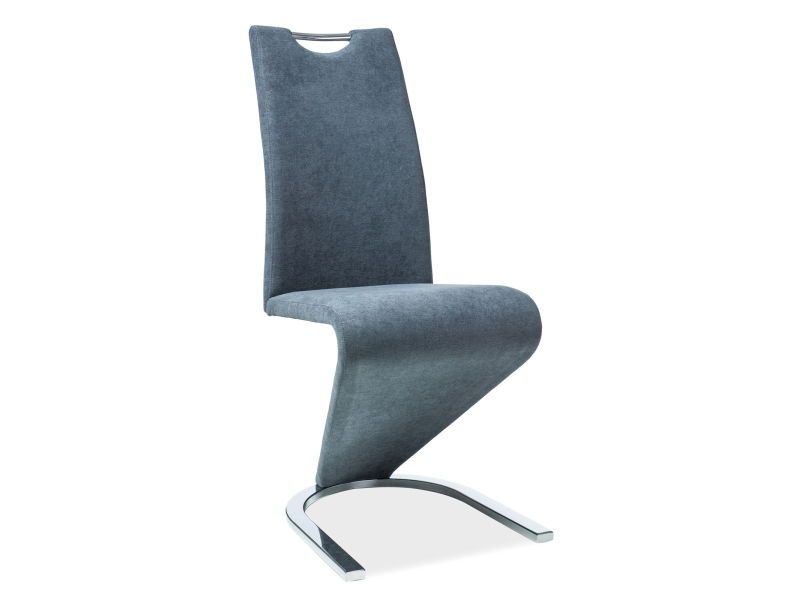 Scaun tapitat cu stofa si picioare metalice, Han-090 Grafit / Crom, l43xA45xH102 cm