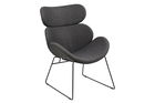 Scaun tapitat cu stofa si picioare metalice Cazar Gri / Negru, l69xA78,5xH90,5 cm