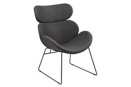 Scaun tapitat cu stofa si picioare metalice Cazar Gri / Negru, l69xA78,5xH90,5 cm