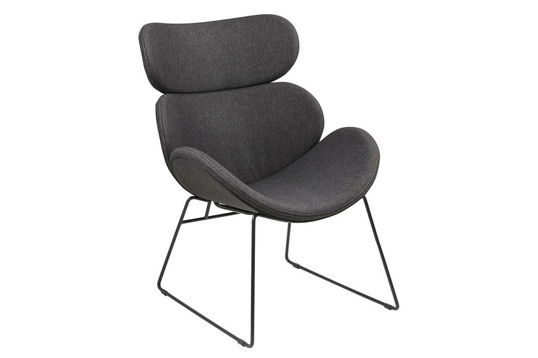 Scaun tapitat cu stofa si picioare metalice Cazar Gri / Negru, l69xA78,5xH90,5 cm