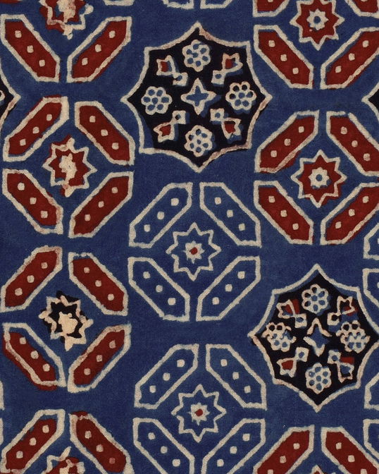 Set 3 role Tapet Imprimat Digital Ajrak Blue