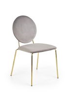 Scaun tapitat cu stofa si picioare metalice Kai-363 Velvet Gri / Auriu, l48xA53xH87 cm