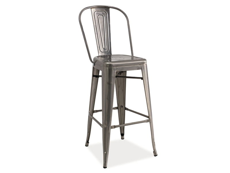 Scaun de bar din metal, Lorist H-1 Gri, l47xA36xH115 cm