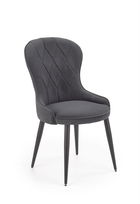 Scaun tapitat cu stofa si picioare metalice Kai-366 Gri / Negru, l52xA58xH92 cm
