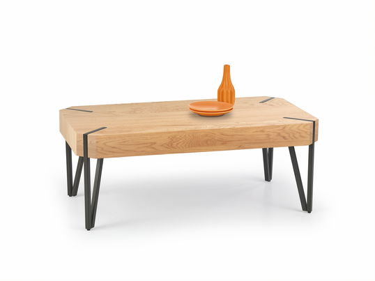Masa de cafea din MDF si metal Emillyanne Stejar, L110xl60xH42 cm