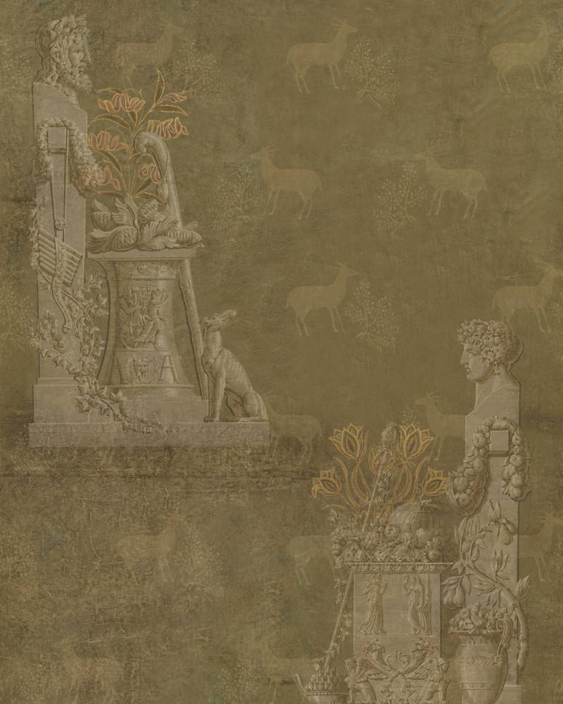 Set 3 role Tapet Imprimat Digital Sculptural Moss