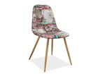 Scaun tapitat cu stofa si picioare metalice, Citadell Multicolor / Stejar, l44xA38xH84 cm