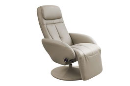 Fotoliu Recliner tapitat cu piele ecologica Optimus Capuccino, l77xA80xH101 cm