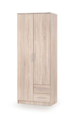 Dulap din pal cu 2 usi si 2 sertare Liamis S-2 Stejar Sonoma, l80xA52xH205 cm