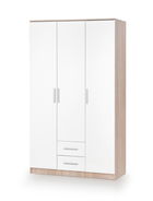 Dulap din pal cu 3 usi si 2 sertare Liamis S-3 Alb / Stejar Sonoma, l120xA52xH205 cm