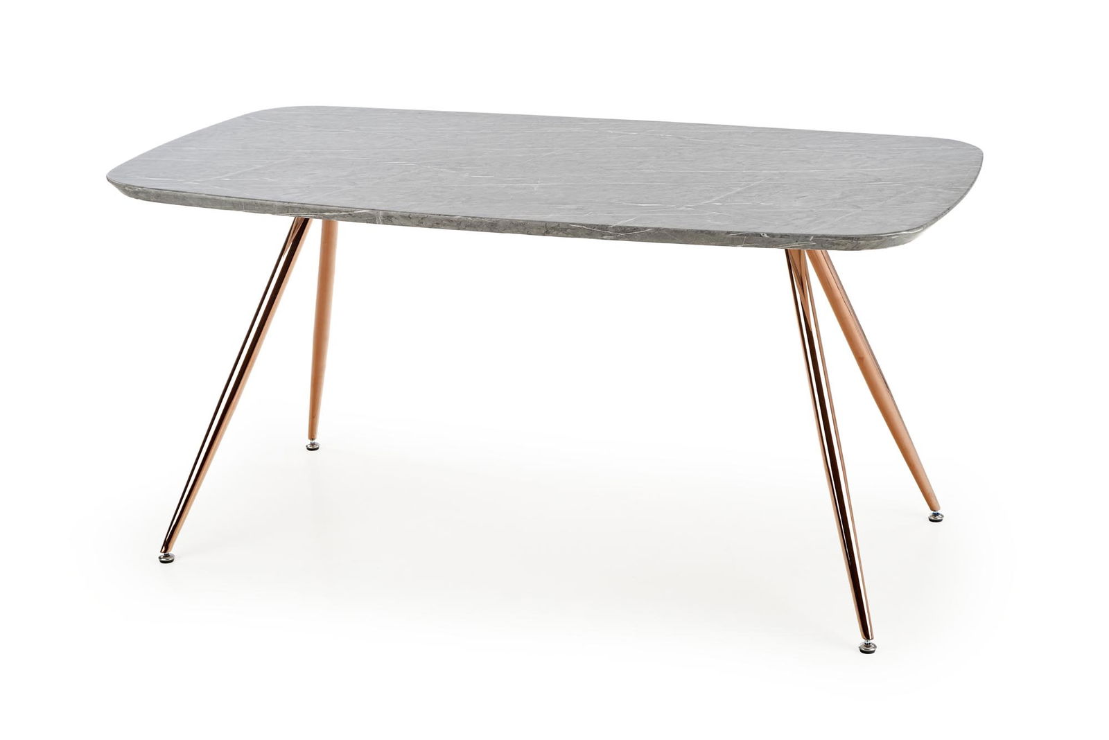 Masa din MDF, furnir si metal Bardia Gri / Auriu, L160xl90xH77 cm