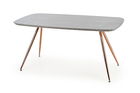 Masa din MDF, furnir si metal Bardia Gri / Auriu, L160xl90xH77 cm