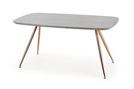Masa din MDF, furnir si metal Bardia Gri / Auriu, L160xl90xH77 cm