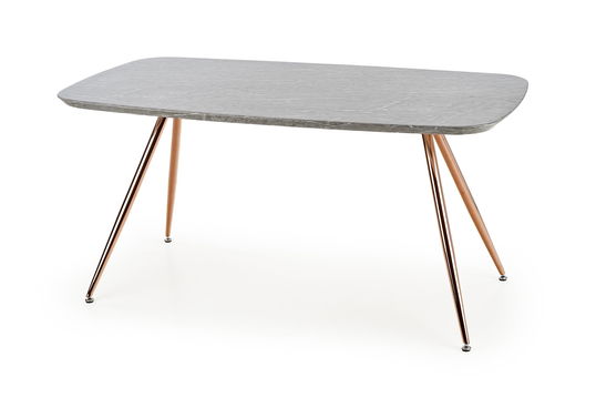 Masa din MDF, furnir si metal Bardia Gri / Auriu, L160xl90xH77 cm