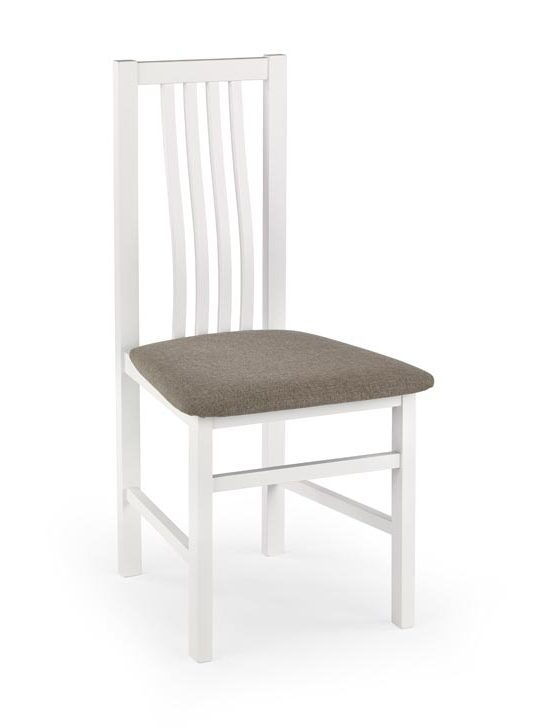 Scaun din lemn de fag tapitat cu stofa Pavani Alb / Gri, l46xA52xH94 cm