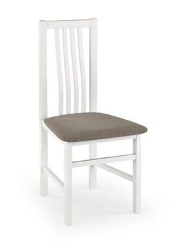 Scaun din lemn de fag tapitat cu stofa Pavani Alb / Gri, l46xA52xH94 cm