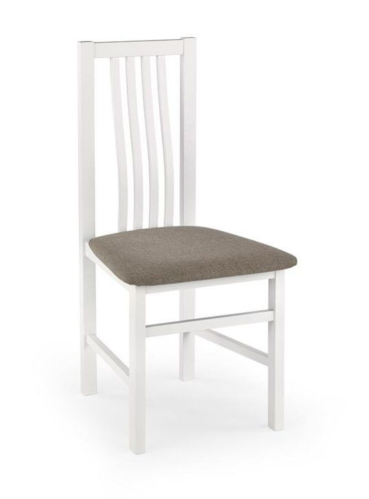 Scaun din lemn de fag tapitat cu stofa Pavani Alb / Gri, l46xA52xH94 cm