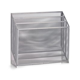 Suport metalic pentru reviste, Office Gri, l32xA9xH29,5 cm