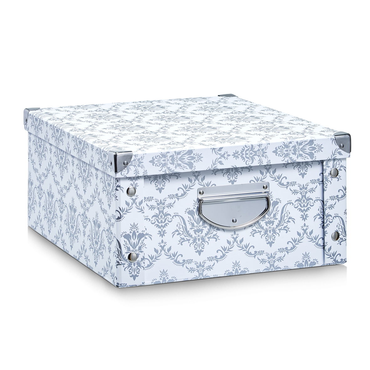 Cutie decorativa pentru depozitare, din carton, Vintage Alb, L40xl33xH17 cm