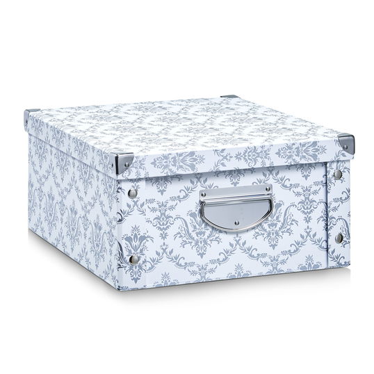 Cutie decorativa pentru depozitare, din carton, Vintage Alb, L40xl33xH17 cm