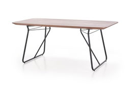 Masa din MDF, furnir si metal, Hudson Nuc / Negru, L180xl90xh76 cm