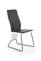 Scaun tapitat cu piele ecologica si picioare metalice Kai-300 Alb / Negru / Grafit, l46xA59xH96 cm