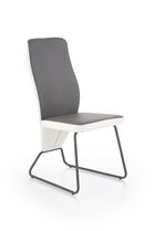 Scaun tapitat cu piele ecologica si picioare metalice Kai-300 Alb / Gri / Grafit, l46xA59xH96 cm