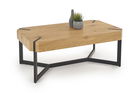 Masa de cafea din pal si metal, Lavali Stejar Auriu / Negru, L110xl60xH43 cm