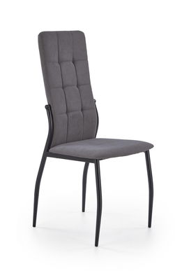 Scaun tapitat cu stofa si picioare metalice Kai-334 Gri Inchis / Negru, l45xA54xH103 cm