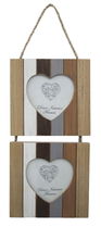 Rama foto decorativa, din MDF Lines 2 Hearts Natural, 15 x 43 cm