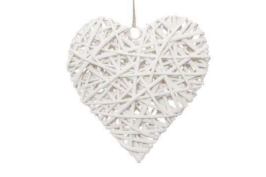 Decoratiune din lemn Heart Media Alb, l20xA5xH20 cm