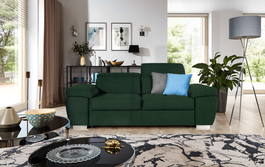 Canapea Rosi Napoli 12 Extensibila cu Arcuri Ondulate si Spuma Poliuretanica, 3 Locuri, Suprafata de Dormit 195x140 cm, tapitata cu Stofa Water Repellent/Easy Clean, Tetiere Reglabile, l216xA105xH78 cm