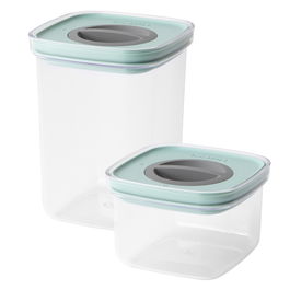 Set 2 recipiente pentru depozitare Smart Leo Line Verde Mint
