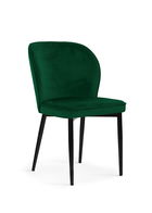 Scaun tapitat cu stofa si picioare metalice Aine Velvet Verde / Negru, l54xA61xH87 cm