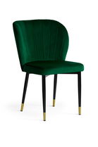 Scaun tapitat cu stofa si picioare metalice Shelly Velvet Verde / Negru / Auriu, l58xA63xH86 cm