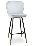 Scaun de bar tapitat cu stofa, cu picioare metalice Aine Argintiu / Negru / Auriu, l50xA53xH106 cm