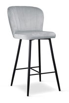 Scaun de bar tapitat cu stofa, cu picioare metalice Shelly Small Argintiu / Negru, l50xA53xH96 cm