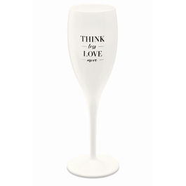 Pahar pentru sampanie Unbreakable Superglas Alb, Think Less Love More, 100 ml