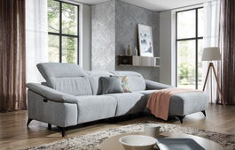 Coltar Gapar Link 11 Fix cu Arcuri Ondulate si Spuma Poliuretanica, Sezlong pe Dreapta, Mecanism Electric Relax, tapitat cu Stofa, Tetiere Reglabile, l290xA170xH84-105 cm