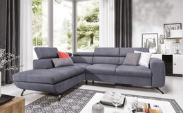 Coltar Aratos Pulse 71 Extensibil cu Arcuri Ondulate si Spuma Poliuretanica, Sezlong pe Stanga, Suprafata de Dormit 205x135 cm, tapitat cu Stofa, cu Lada de Depozitare, Tetiere Reglabile, l275xA225xH76-96 cm