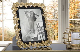 Rama foto decorativa din rasina Gink Glam Negru / Auriu, 29,5 x 34,5 cm