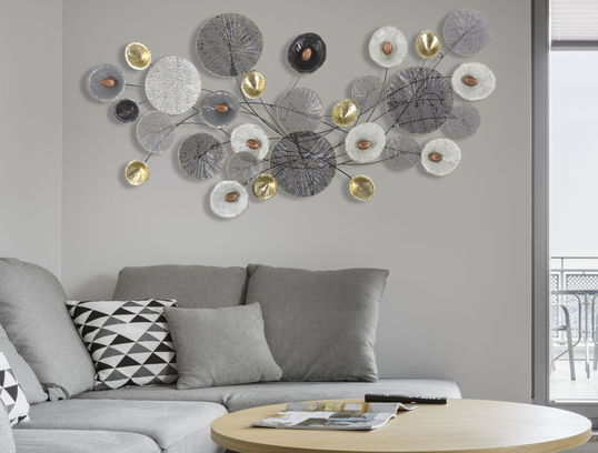 Decoratiune metalica de perete Grid Large Multicolor, l135xA7,5xH69 cm