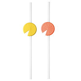 Set 2 paie reutilizabile, 100% Reciclabil, Lemon Organic Portocaliu / Galben