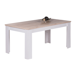 Masa extensibila din pal Romina Alb / Stejar San Remo, L160-200xl80xH76 cm