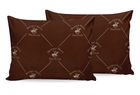 Set 2 fete perna din bumbac, Beverly Hills Polo Club BHPC 006 Maro / Crem, 50 x 70 cm