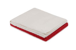 Set 2 prosoape baie din bumbac, Beverly Hills Polo Club 404 Alb / Rosu, 50 x 90 cm