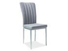 Scaun tapitat cu stofa si picioare metalice, Han-733 Gri / Aluminiu, l40xA40xH96 cm