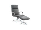 Fotoliu Relaxare tapitat cu stofa + Taburet Jaffar Gri, l63xA80xH109 cm