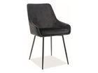 Scaun tapitat cu stofa si picioare metalice, Albus Velvet Negru, l50xA58xH82 cm